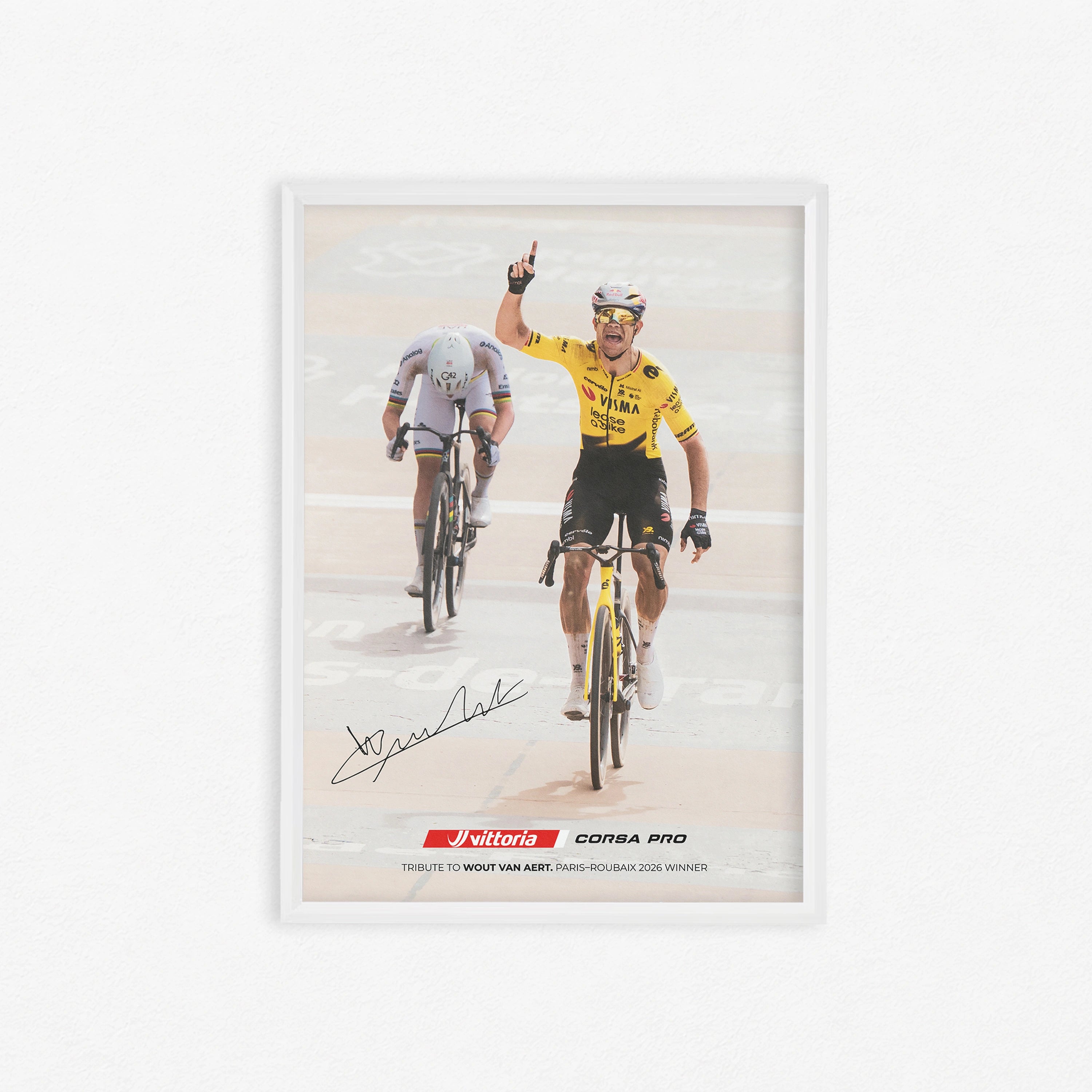 Póster A3 de Van Aert, ganador de la París-Roubaix 2026