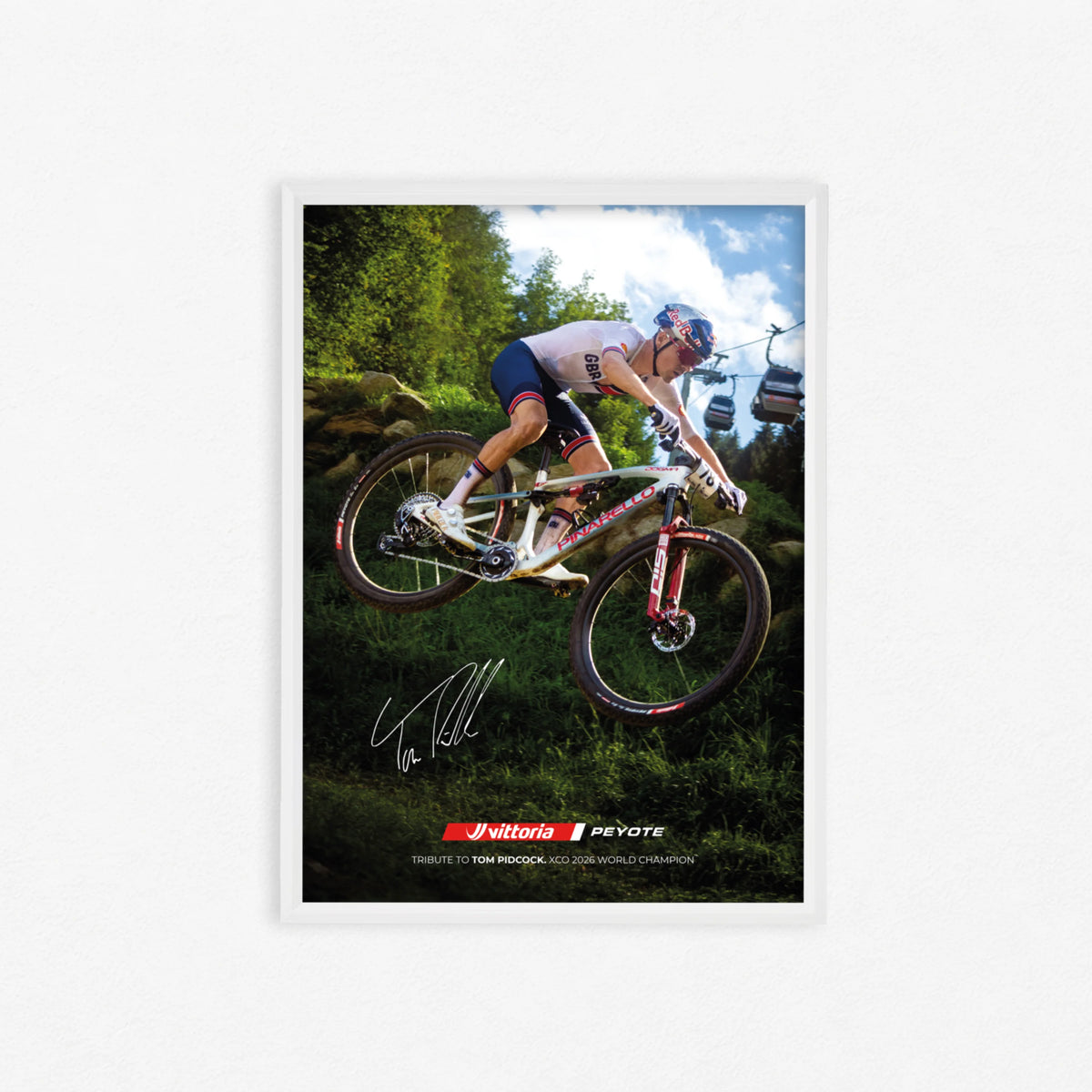 Poster A3 de Pidcock, Champion du Monde de VTT XCO 2026